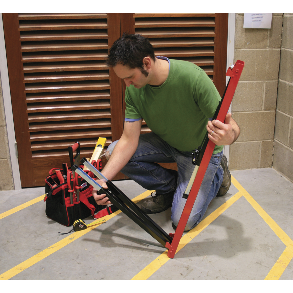 Sealey Fold Down Trestle Pair With Adjustable Height Legs & Anti-Slip Mat FTAL12