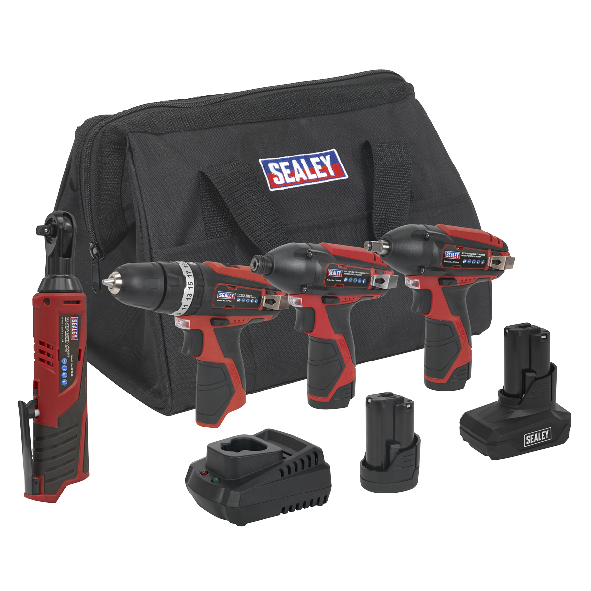 Sealey 4 x 12V SV12 Series Cordless Power Tool Combo Lightweight Kit CP1200COMBO