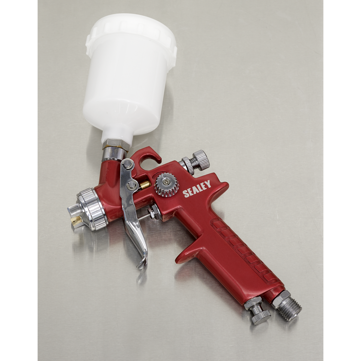 Sealey HVLP Gravity Feed Touch-Up Spray Gun Brass Air Cap 0.8mm Set-Up HVLP731