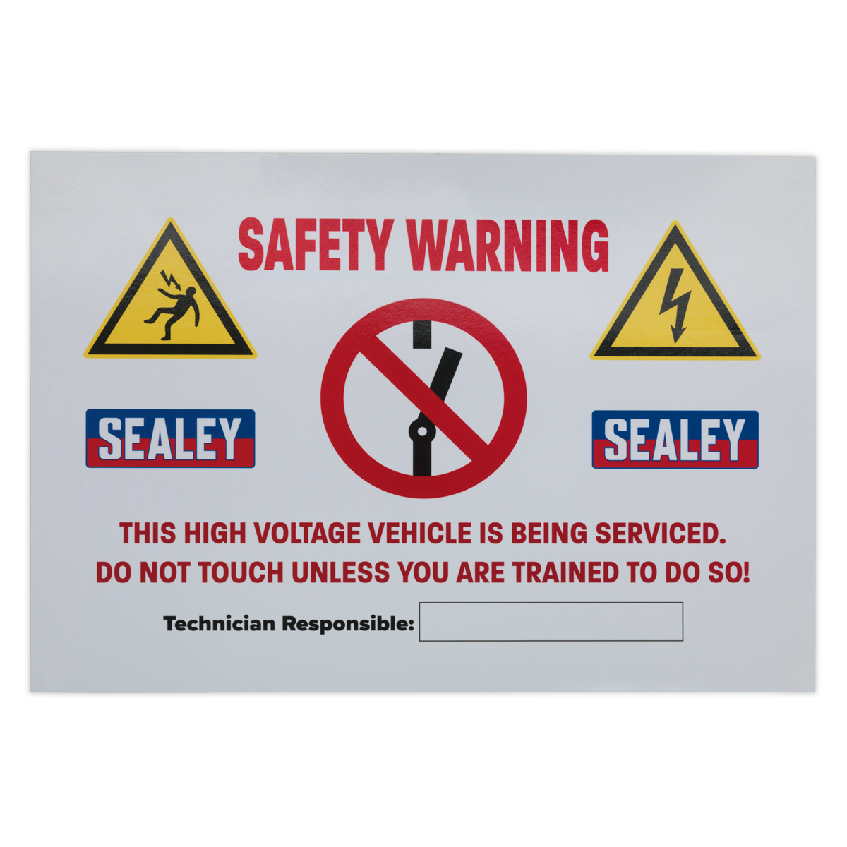 Sealey Hybrid/Electric Vehicle Warning Sign Wipeable Gloss Finish HYBRIDSIGN