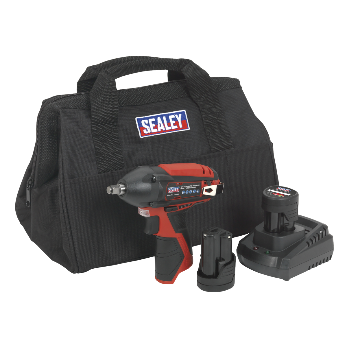 Sealey Impact Wrench Kit 3/8" Square Drive 12V Li-Ion - 2 Batteries CP1204KIT