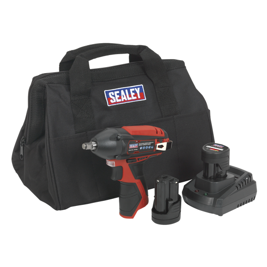 Sealey Impact Wrench Kit 3/8" Square Drive 12V Li-Ion - 2 Batteries CP1204KIT