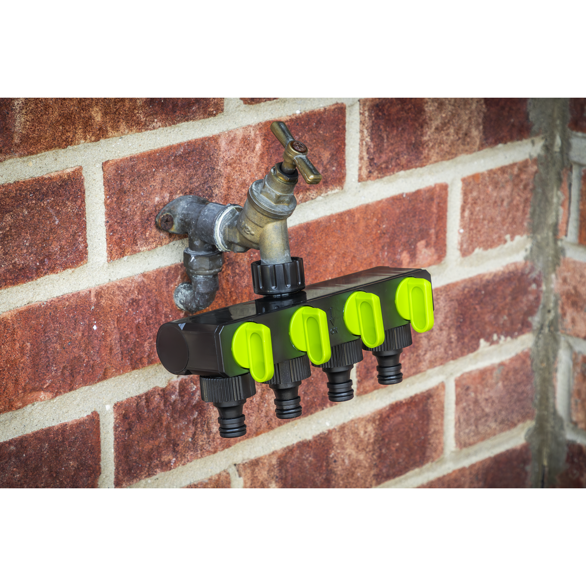 Sealey 4-Way Garden Water Distributor Durable ABS Plastic Flow Control JS349