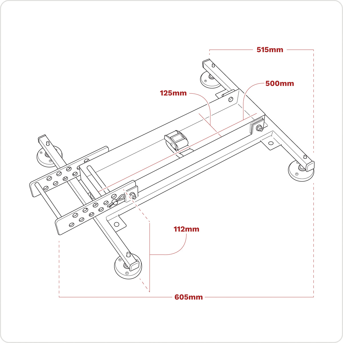 Sealey Ladder Stabilizer 605mm x 515mm x 112mm Integral Tie Down LAD001
