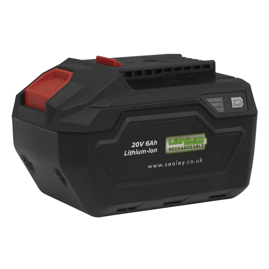 Sealey 20V 6Ah Li-Ion Power Tool Battery LED Indicator For CP20V Series CP20VBP6