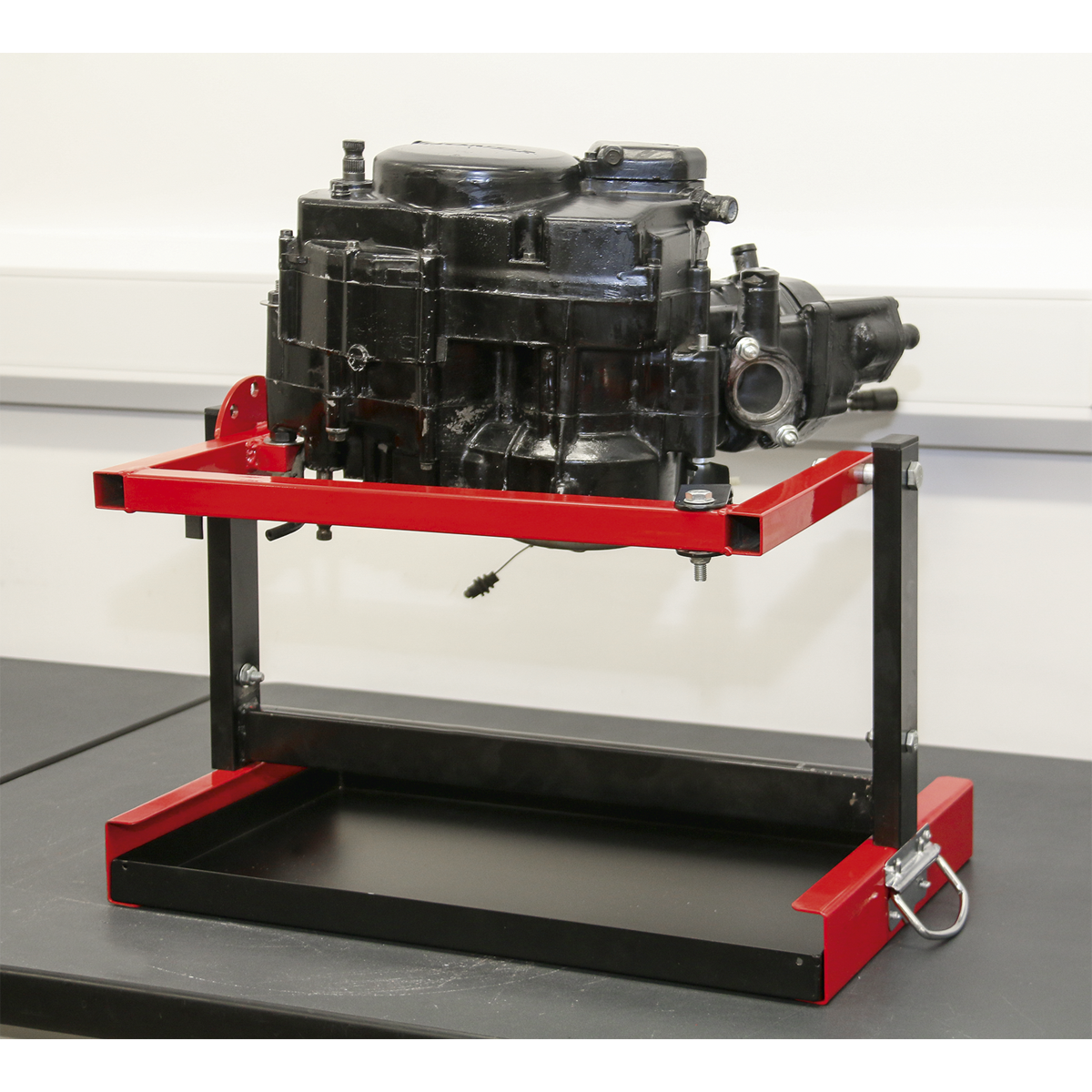 Sealey Single/Twin Cylinder Motorcycle Engine Stand 30kg - Red/Black MES01