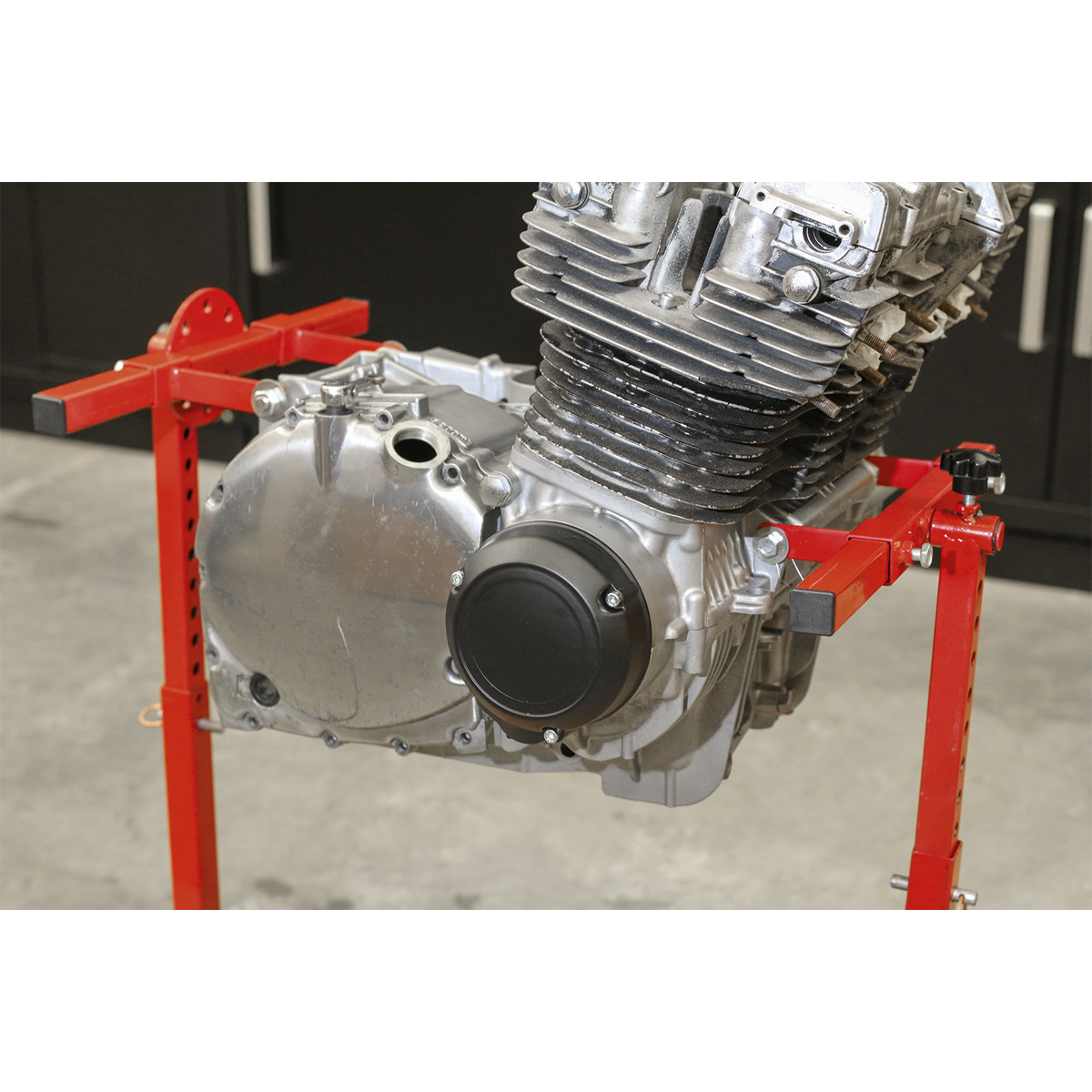 Sealey Engine Rebuild Stand - Multi Cylinder 75kg Capacity - Red/Black MES02