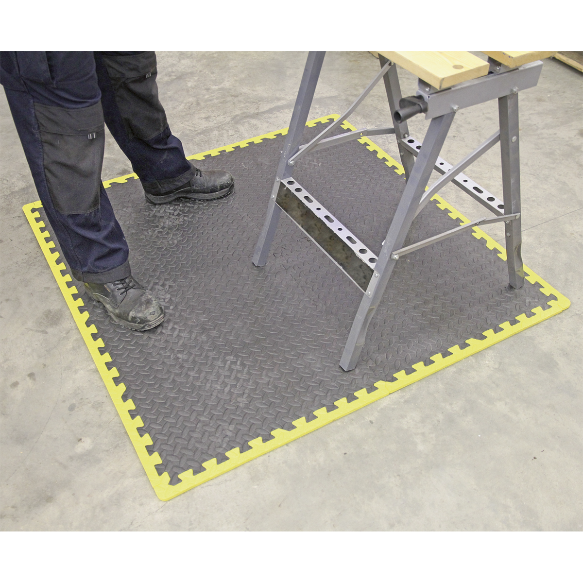 Sealey Interlocking Comfort Workshop Mat Set 1240x1825mm Foam Flooring MIC1218Y3