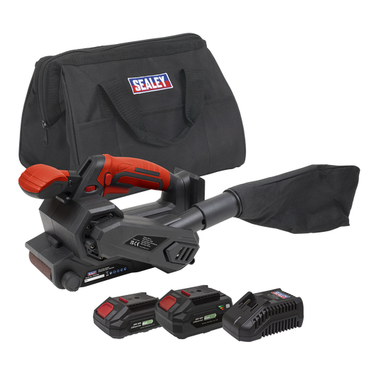 Sealey 20V SV20 Series Cordless Belt Sander Kit With 2 Batteries CP20VBSKIT