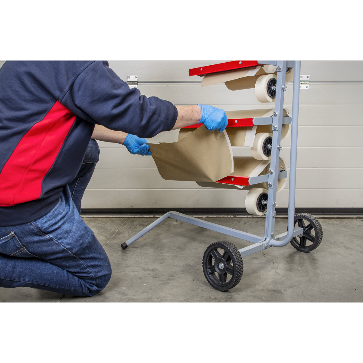 Sealey Masking Paper Dispenser 2x 300mm & 2x 450mm Tree Multiple Sizes Easy Load