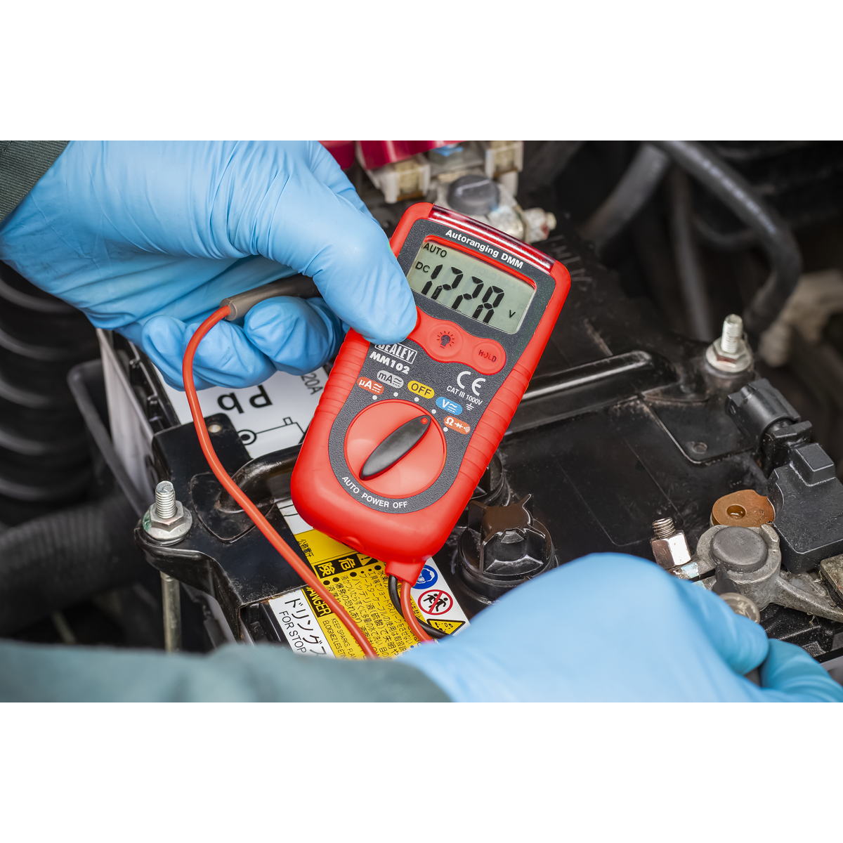 Sealey Professional Auto-Ranging Digital Multimeter Lightweight Red MM102