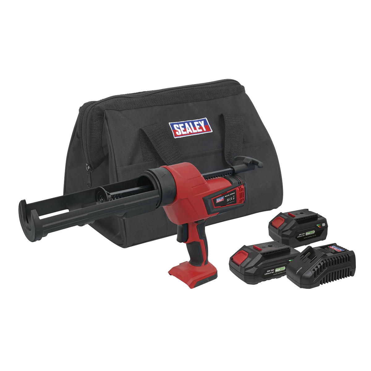 Sealey Cordless 20V SV20 Series 310ml Caulking Gun Kit- 2 Batteries CP20VCGKIT
