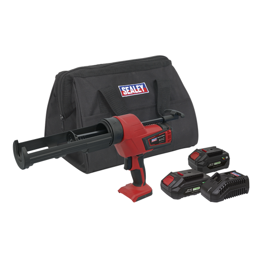Sealey Cordless 20V SV20 Series 310ml Caulking Gun Kit- 2 Batteries CP20VCGKIT