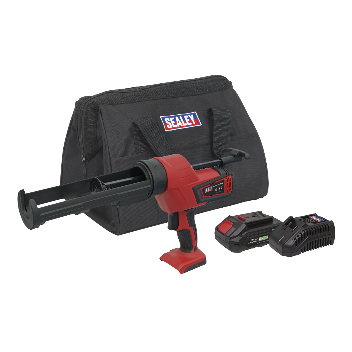 Sealey Cordless 20V 2Ah SV20 Series Caulking Gun Kit - 310mL CP20VCGKIT1