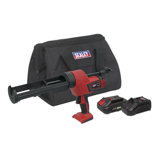 Sealey Cordless 20V 2Ah SV20 Series Caulking Gun Kit - 310mL CP20VCGKIT1