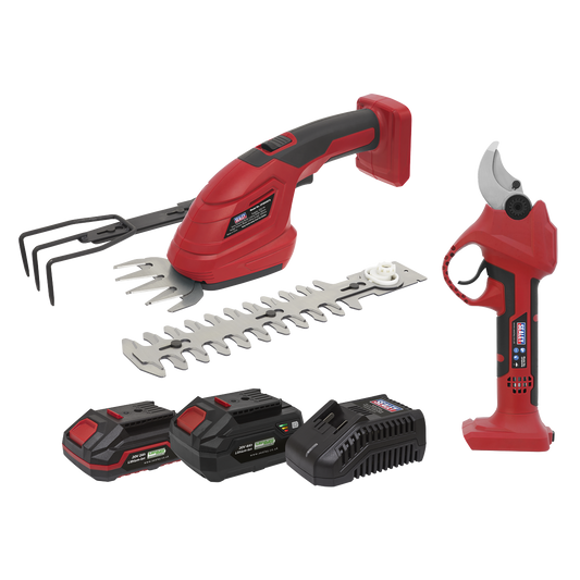 Sealey 2 x 20V SV20 Series Gardening/Pruning Cleaning Combo Kit CP20VCOMBO14