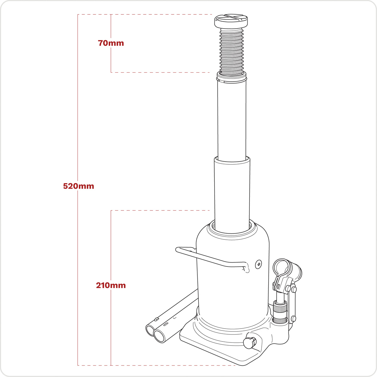 Sealey 10 Tonne Bottle Jack With Telescopic Ram & Safety Overload Valve PTBJ10S