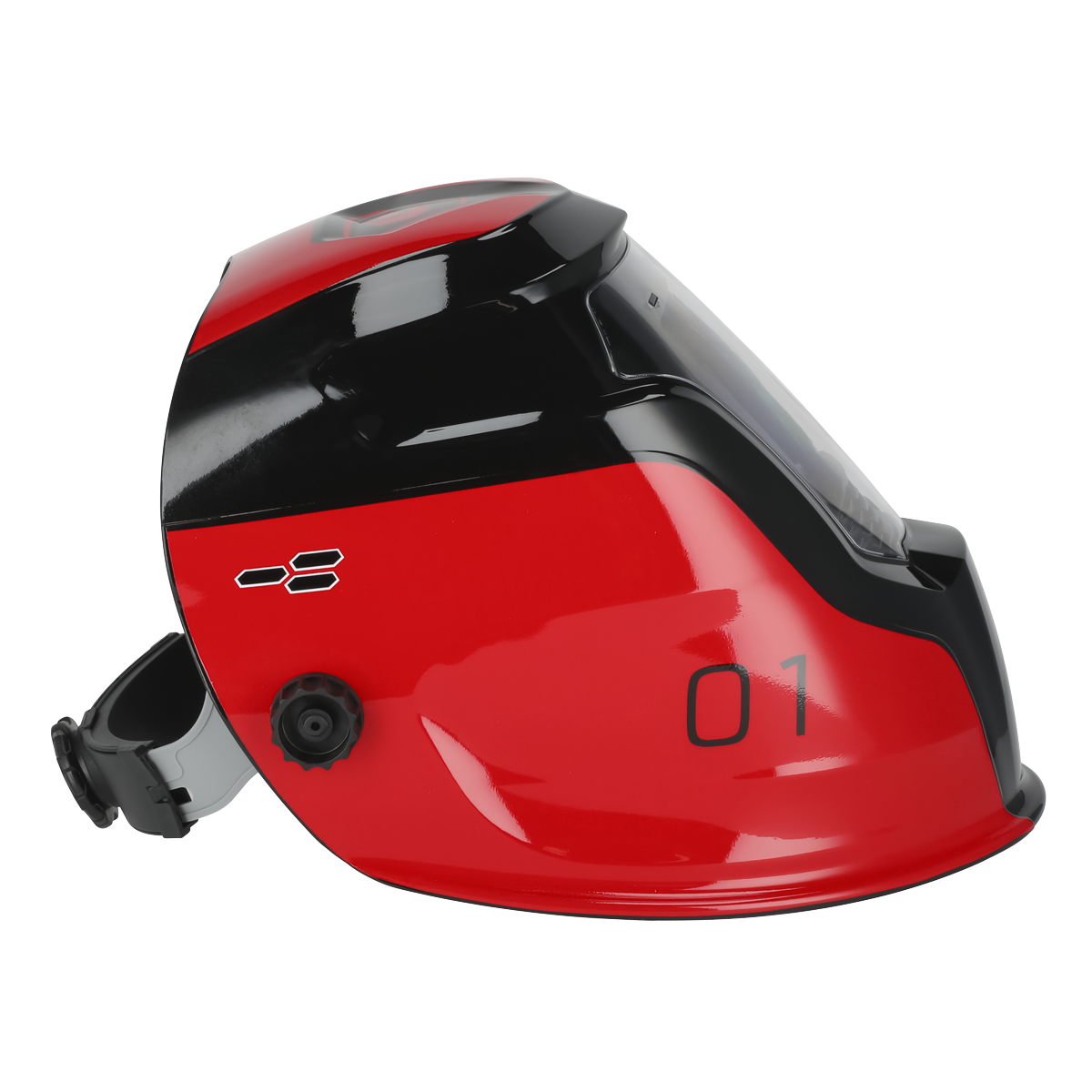 Sealey Auto Darkening Welding Helmet With Rotary Knob - Shade 9-13 - Red PWH1