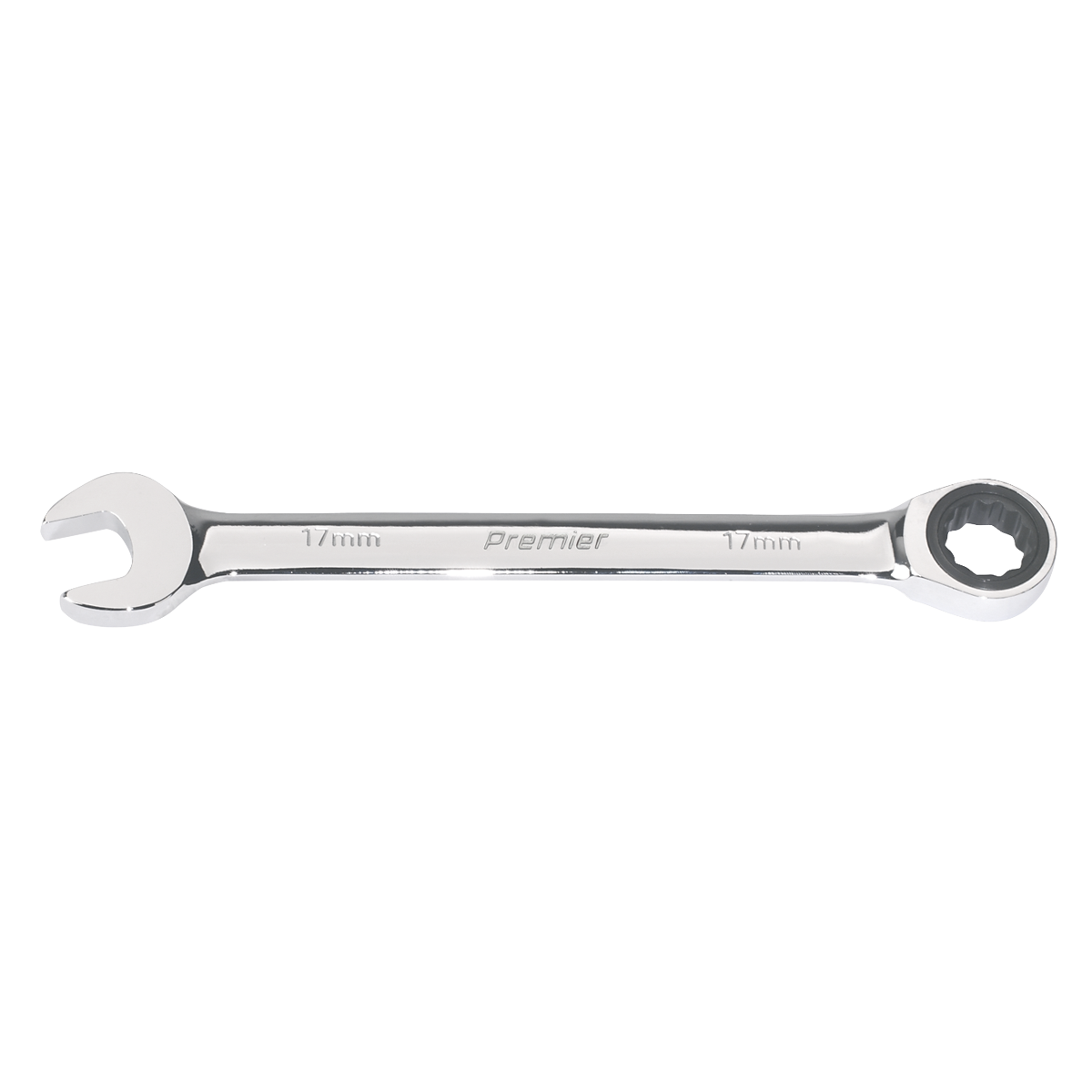 Sealey Ratchet Combination Spanner 72 Teeth Chrome Vanadium Steel 17mm RCW17
