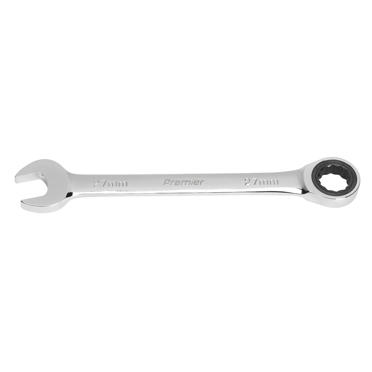 Sealey Ratchet Combination Spanner 72 Teeth Chrome Vanadium Steel 27mm RCW27