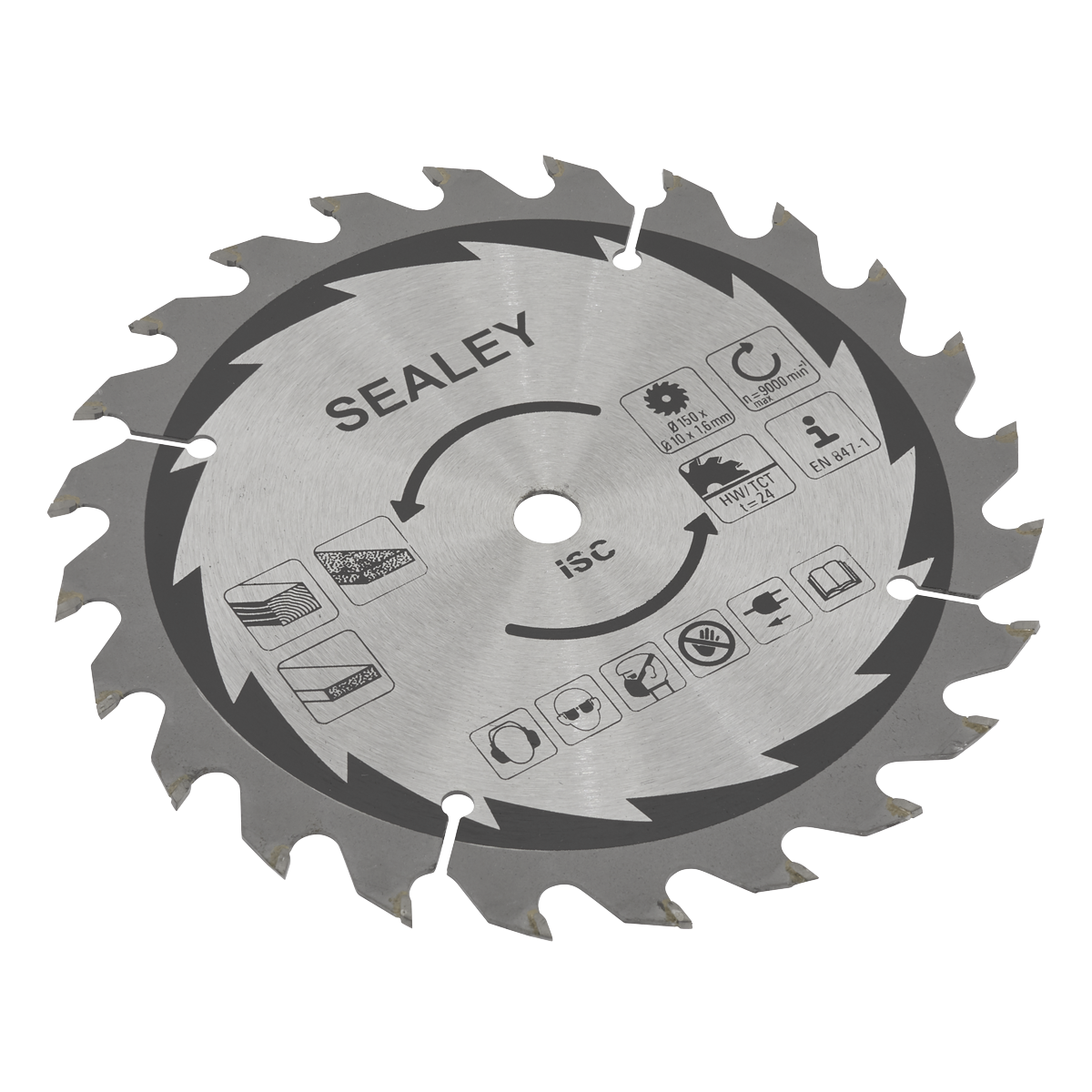 Sealey Cut-Off Saw Blade Hardened Steel Teeth Ø150 x 1.6mm/10mm 24TPU CP20VCS.03
