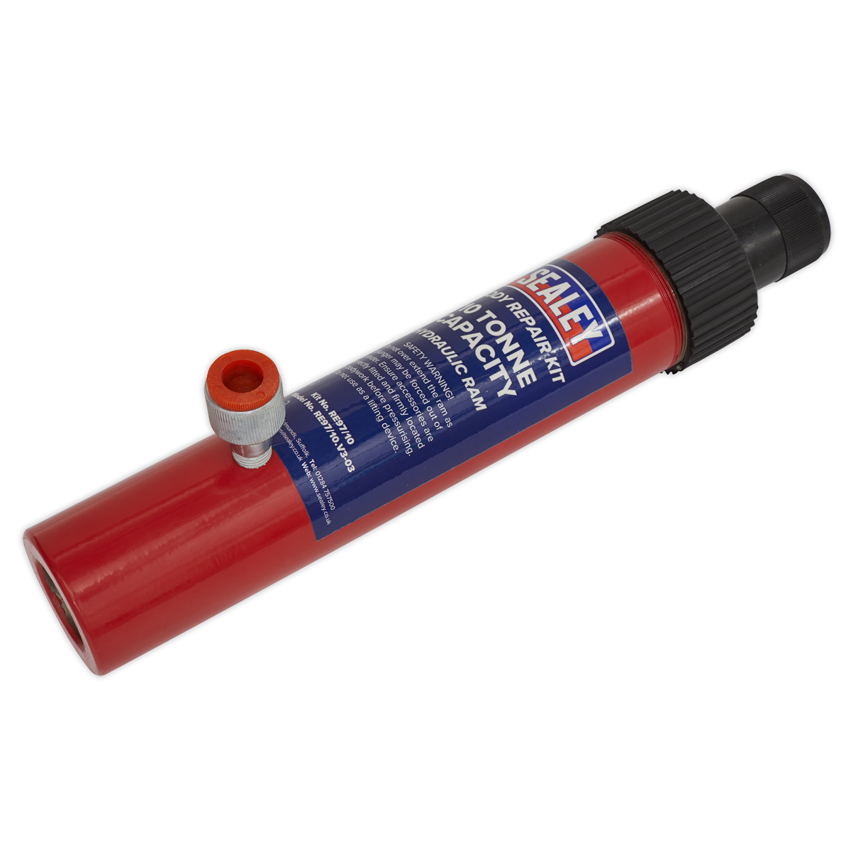 Sealey Push Ram With Pump And Hose Assembly 10 Tonne Garage RE97.10-COMBO