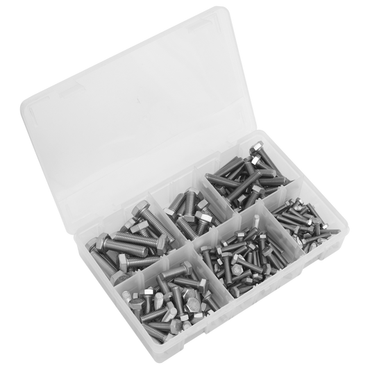 Sealey Stainless Steel Setscrew Assortment 150 Pieces Screws M5-M10 AB078SS