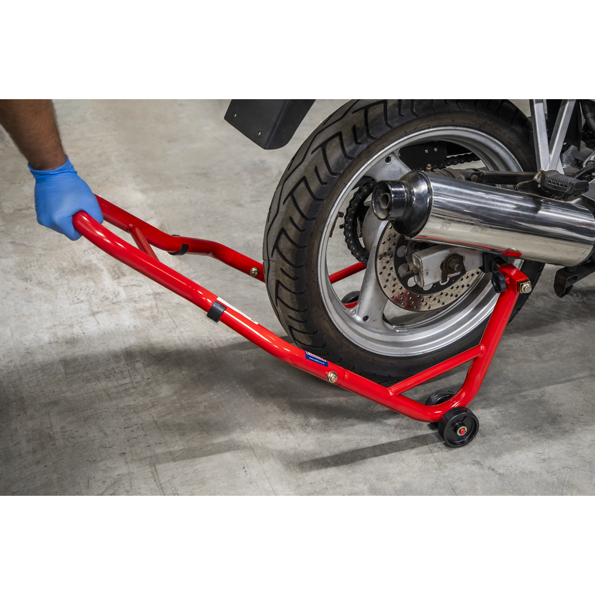 Sealey Universal Rear Paddock Stand With Angle Adjustable Rubber Supports RPS2KD