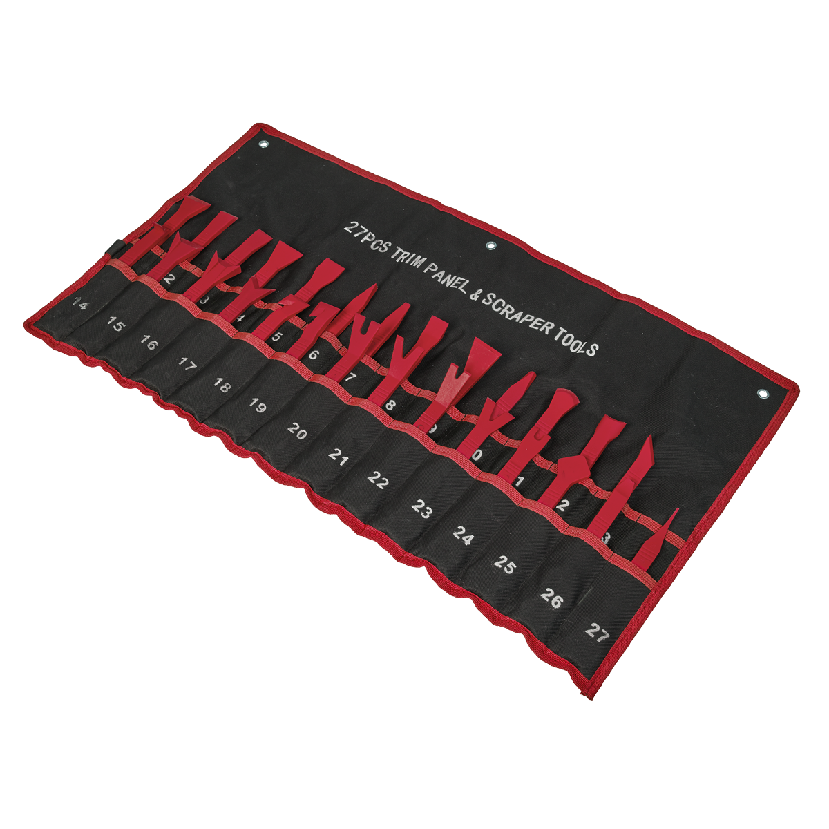 Sealey Trim/Panel Clip Tool Set From Resilient Nylon 27 Pieces Red RT27KIT