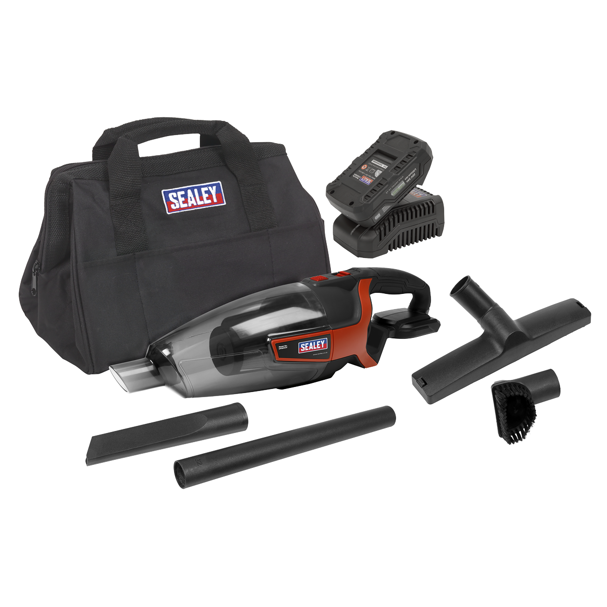 Sealey Cordless Handheld Vacuum Cleaner Kit 650mL 20V 2Ah + 4Ah CP20VCVKIT1