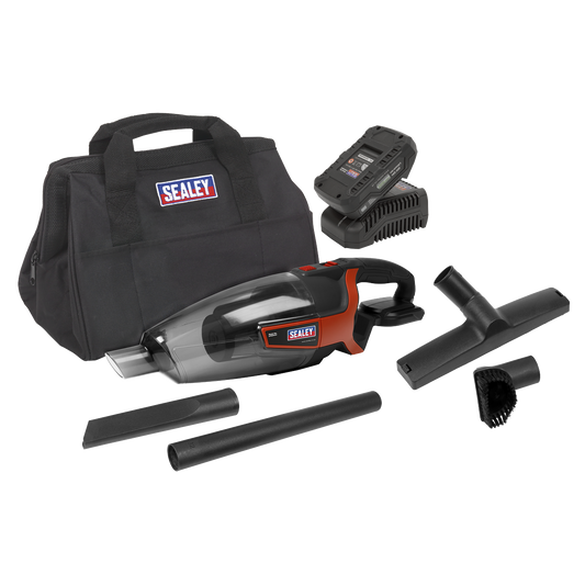 Sealey Cordless Handheld Vacuum Cleaner Kit 650mL 20V 2Ah + 4Ah CP20VCVKIT1