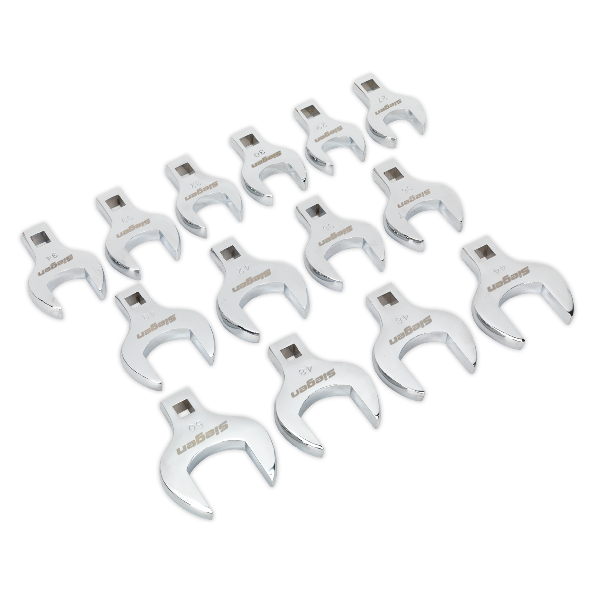 Sealey Crows Foot Open End Spanner Set 14 Pieces 1/2" Square Drive Metric S01109