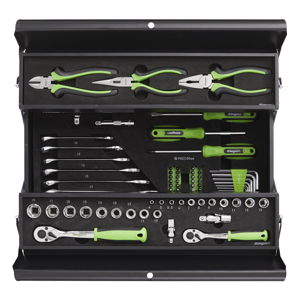 Sealey Tool Kit With Cantilever Toolbox Soft Grip Handles 70 Pieces S01215