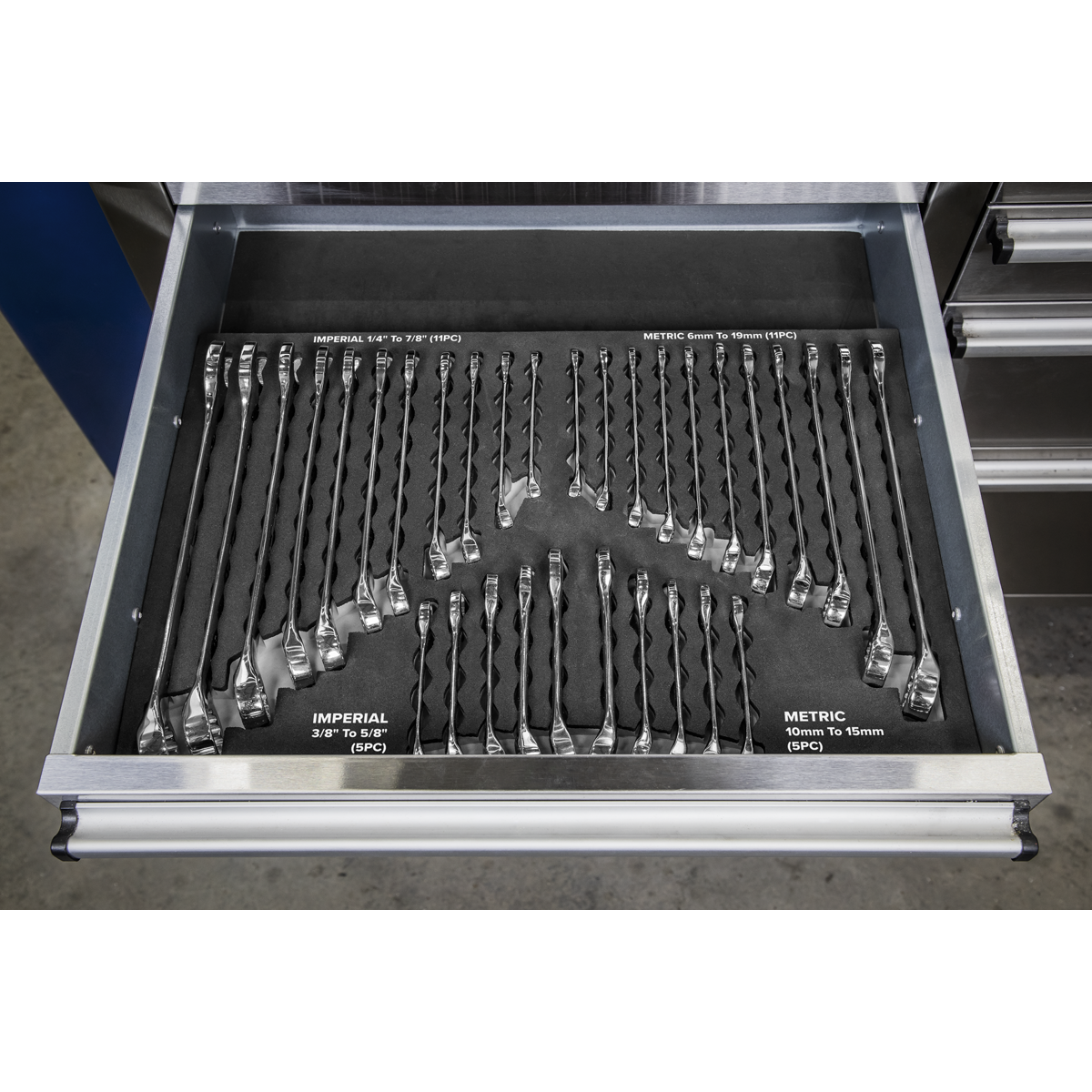 Sealey Combination Spanner Set 32 Pieces - Metric/Imperial Silver S01239