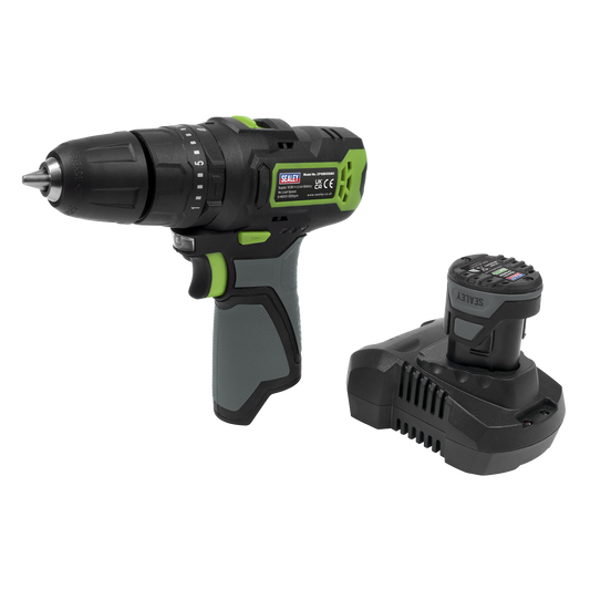 Sealey 10.8V 2Ah SV10.8 Series Ø10mm Compact Cordless Combi Drill Kit CP108VDD