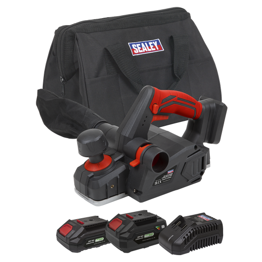 Sealey 20V SV20 Series Cordless Planer Kit With 2 Batteries & Charger CP20VEPKIT