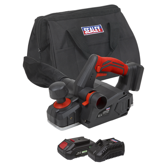 Sealey 20V 2Ah SV20 Series Cordless Planer Kit With Battery Charger CP20VEPKIT1