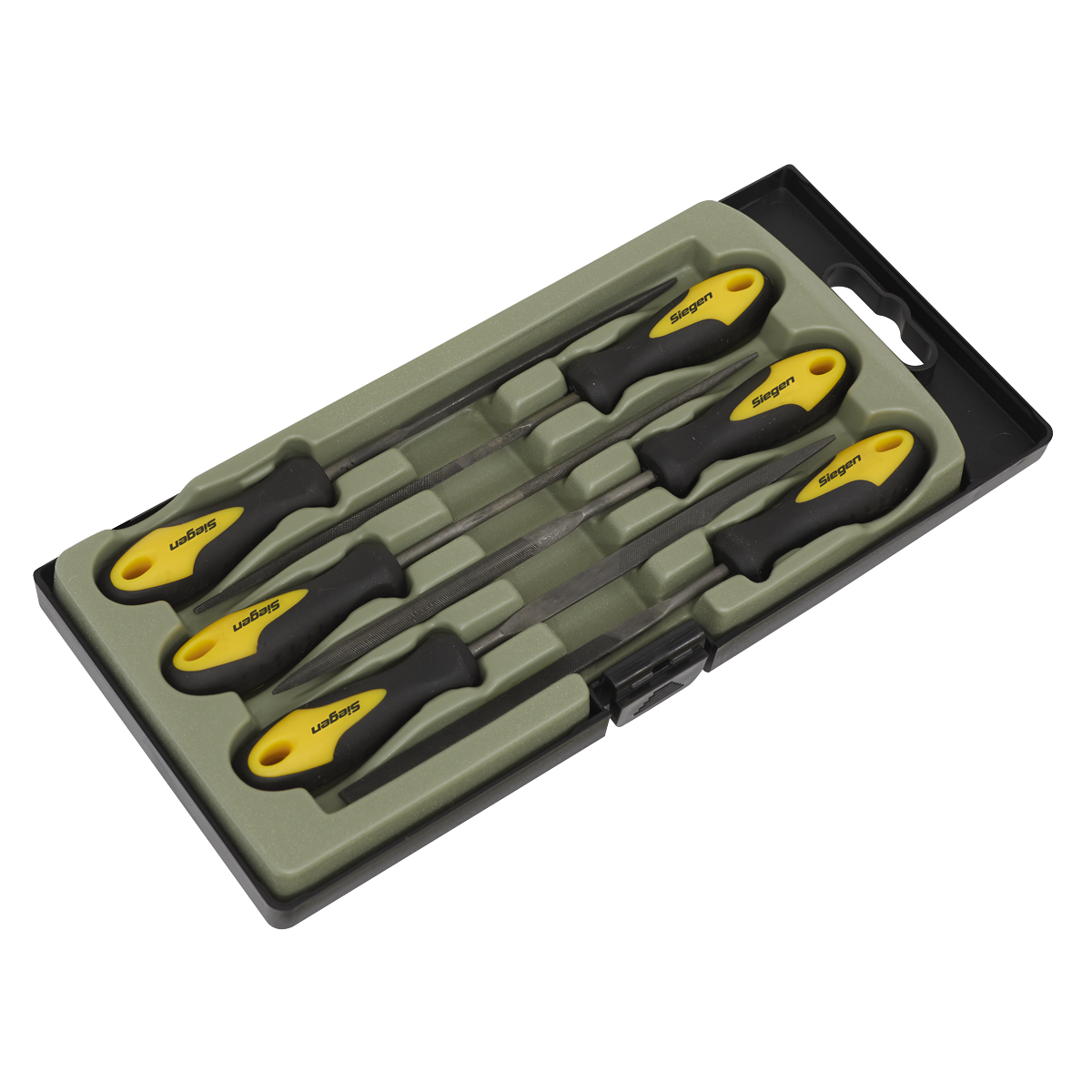 Sealey 100mm Needle File Set With Comfort Soft Grip Handles 6 Pieces S0628