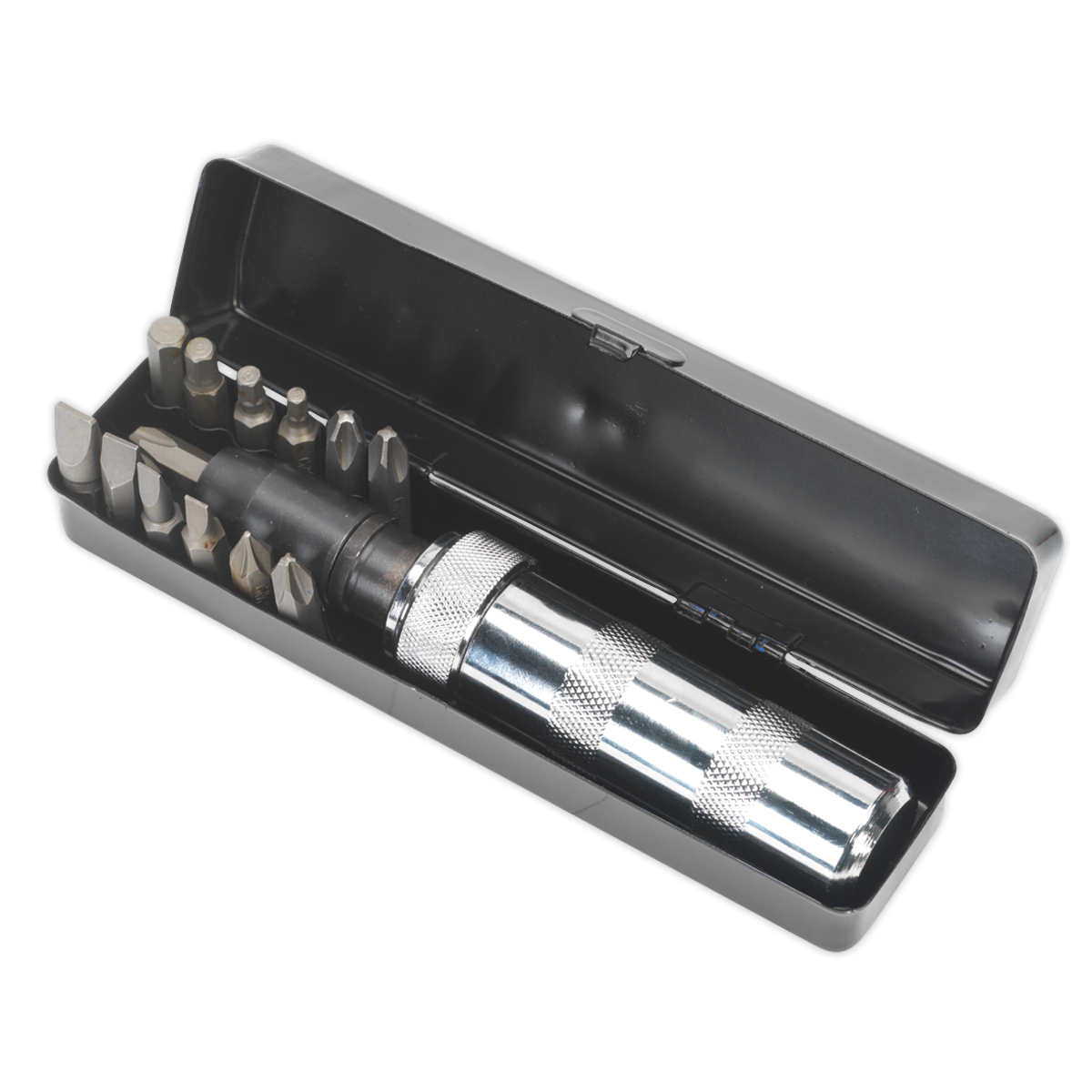 Sealey 15 Pieces Impact Driver Set With Chrome Vanadium Steel Bits Silver S0844