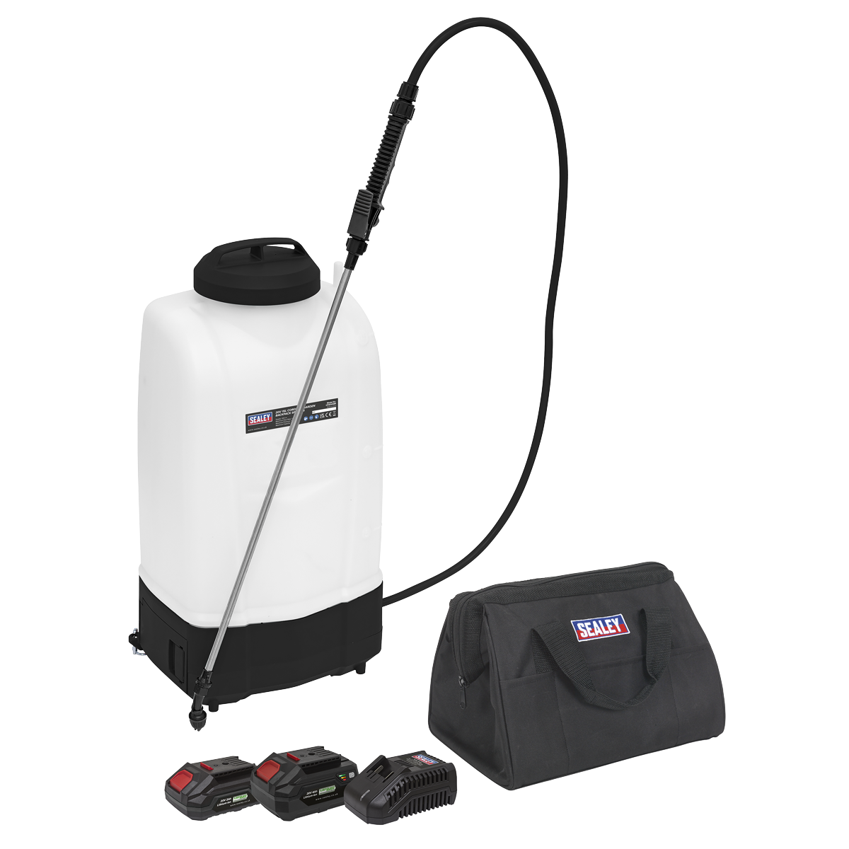 Sealey Cordless Garden Backpack Sprayer 20V SV20 15L 2 Batteries CP20VGBSKIT