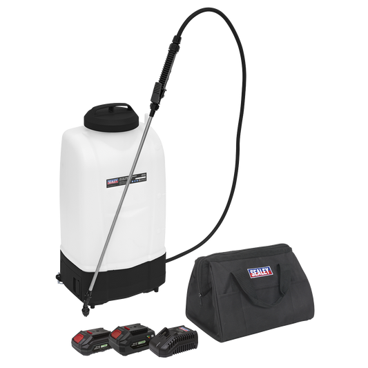 Sealey Cordless Garden Backpack Sprayer 20V SV20 15L 2 Batteries CP20VGBSKIT