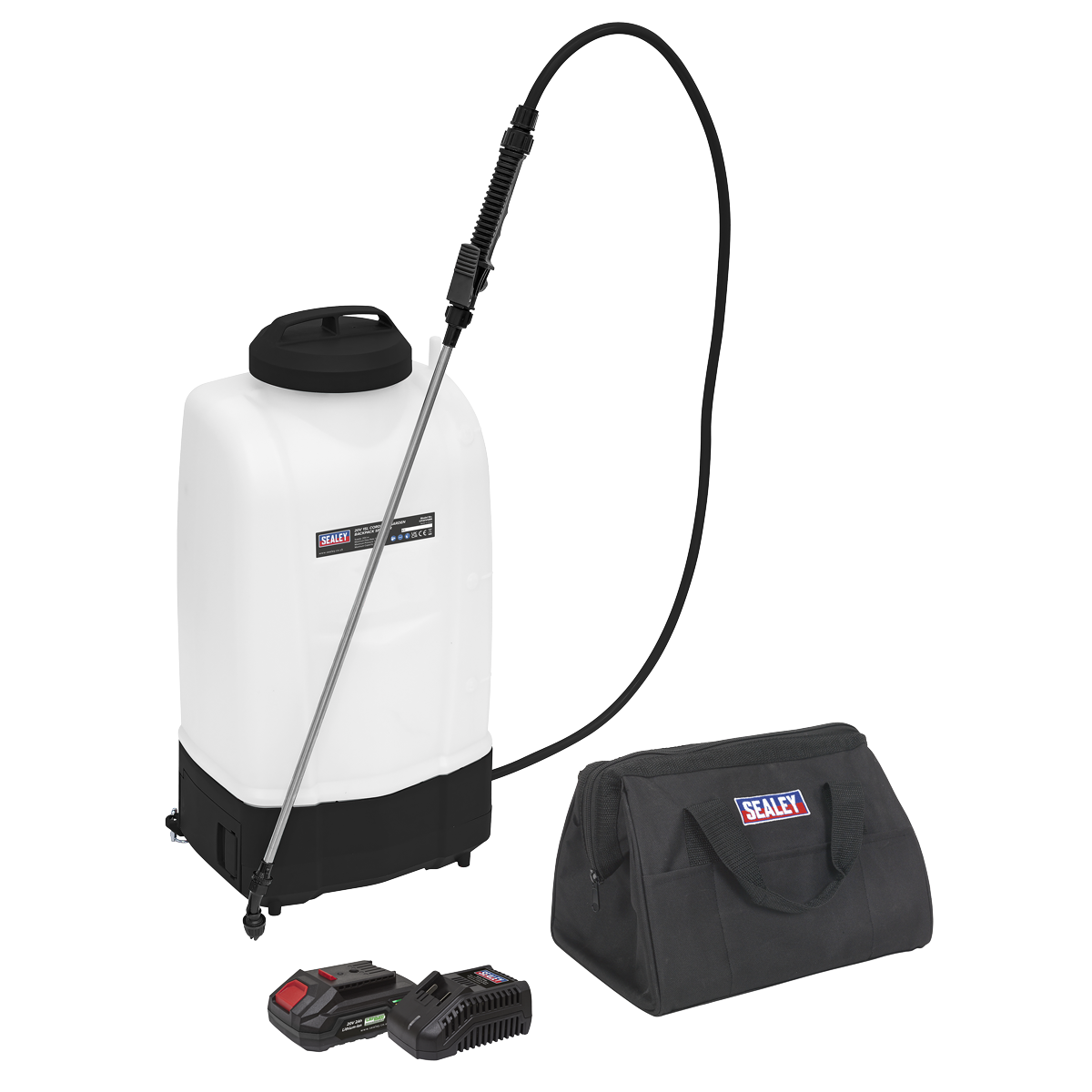 Sealey Cordless Garden Backpack Sprayer 15L 20V 2Ah SV20 Series CP20VGBSKIT1