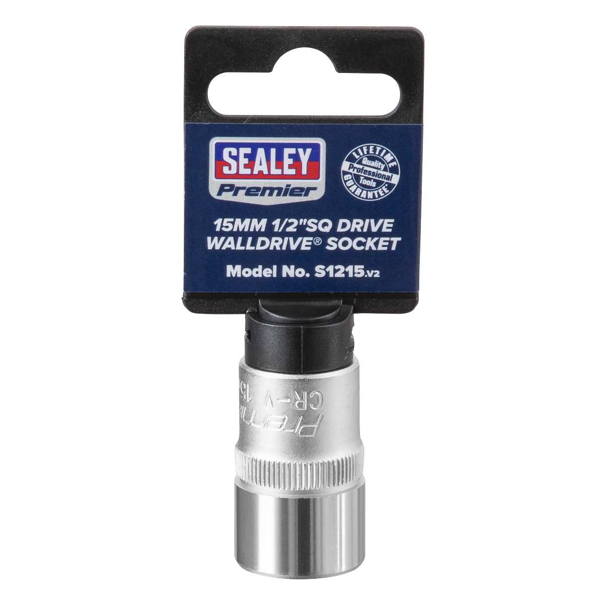 Sealey WallDrive Socket Tool 15mm 1/2" Square Drive Chrome Vanadium Steel S1215