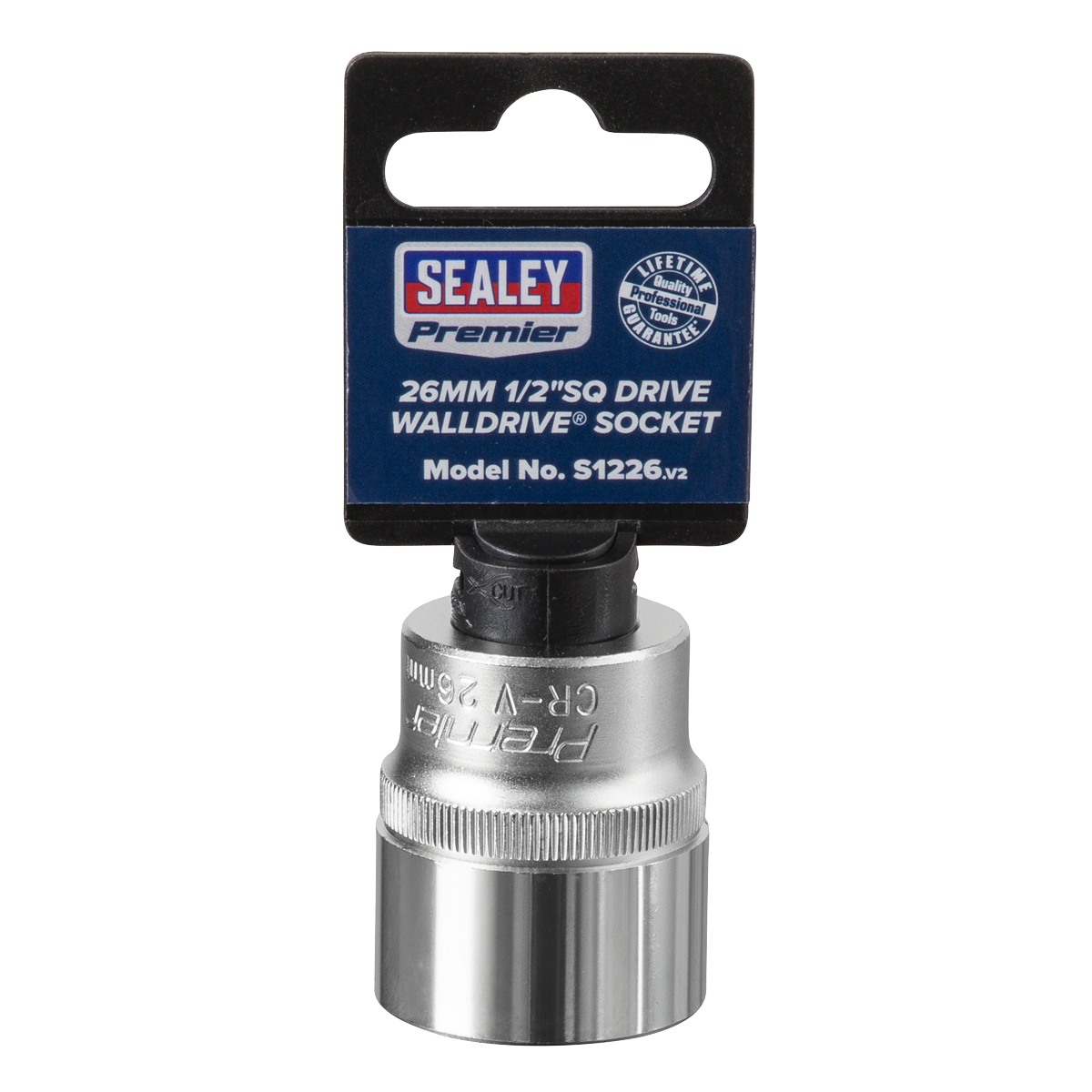 Sealey WallDrive Socket Tool 26mm 1/2" Square Drive Chrome Vanadium Steel S1226