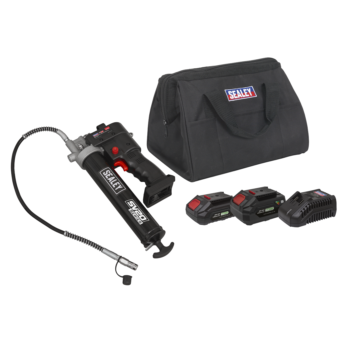 Sealey 20V SV20 Series Grease Gun Kit Professional - 2 Batteries CP20VGRGKIT