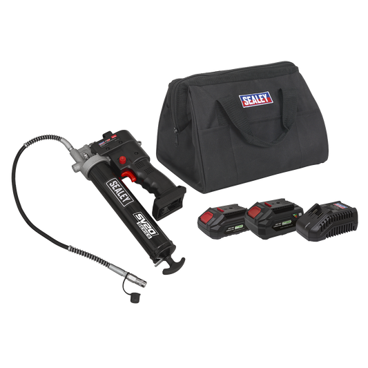 Sealey 20V SV20 Series Grease Gun Kit Professional - 2 Batteries CP20VGRGKIT