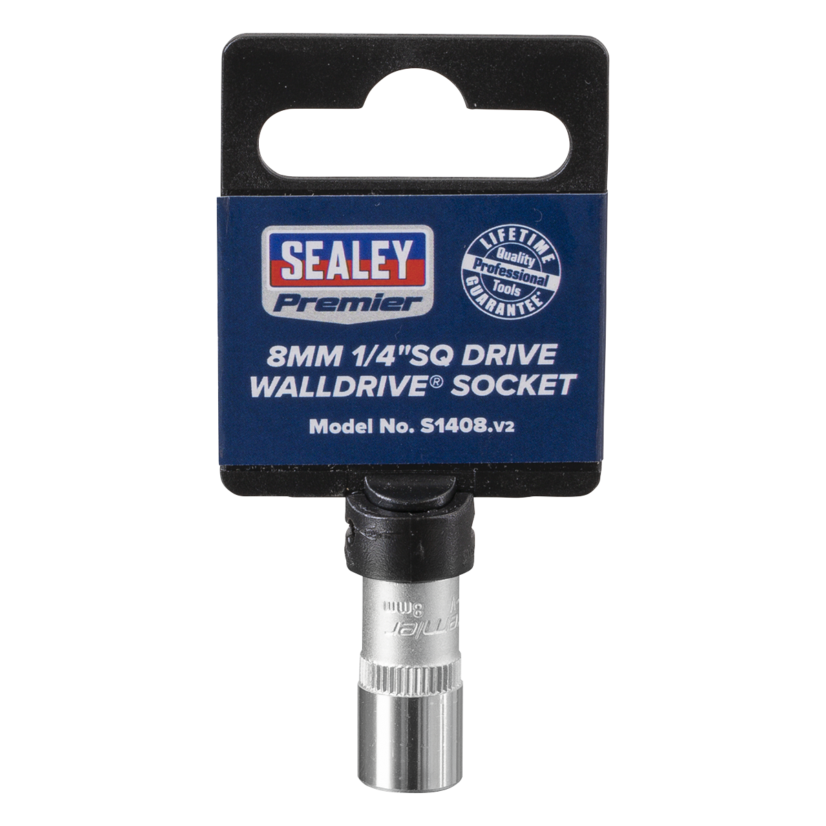 Sealey WallDrive Socket Tool 8mm 1/4" Square Drive Chrome Vanadium Steel S1408