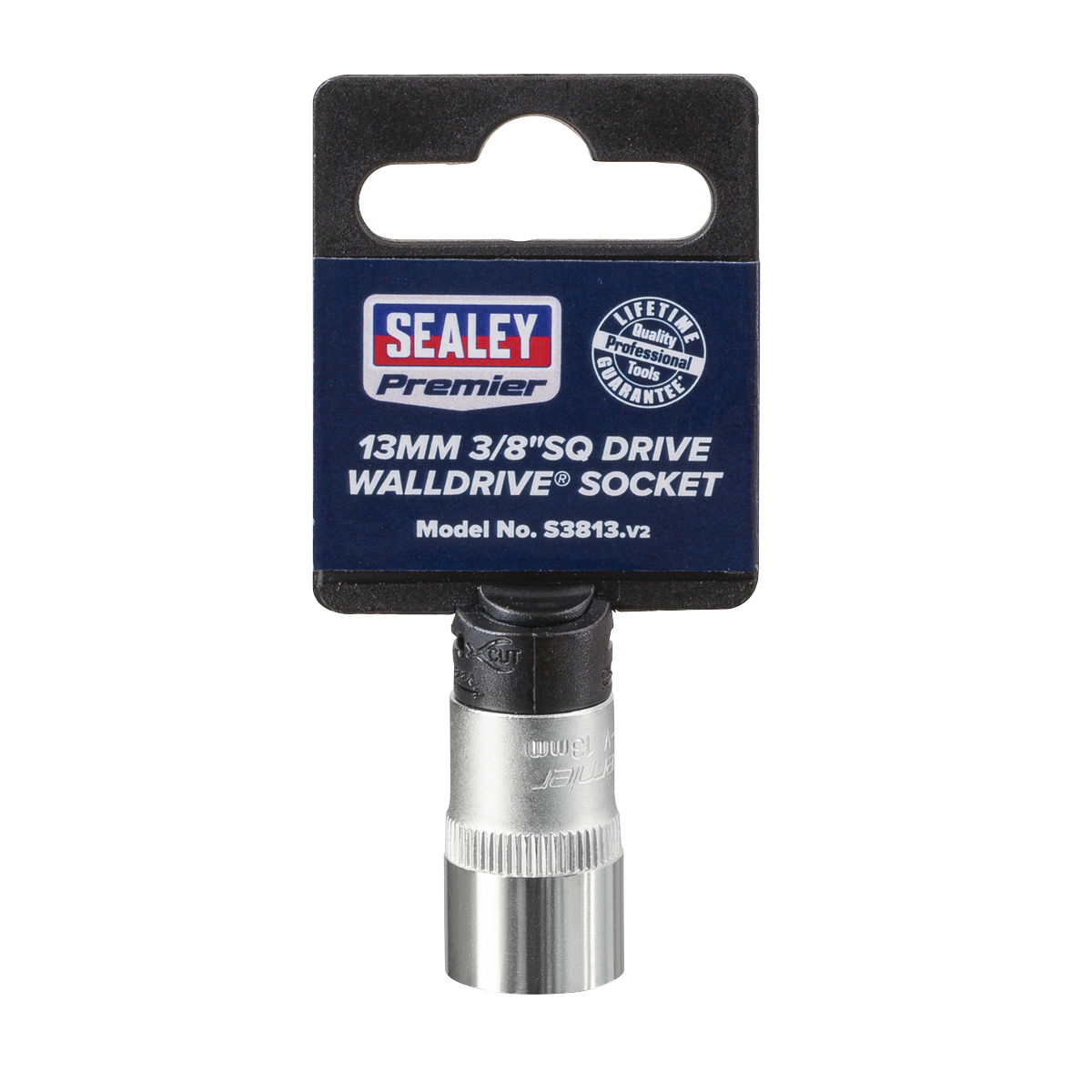 Sealey WallDrive Socket Tool 13mm 3/8" Square Drive Chrome Vanadium Steel S3813