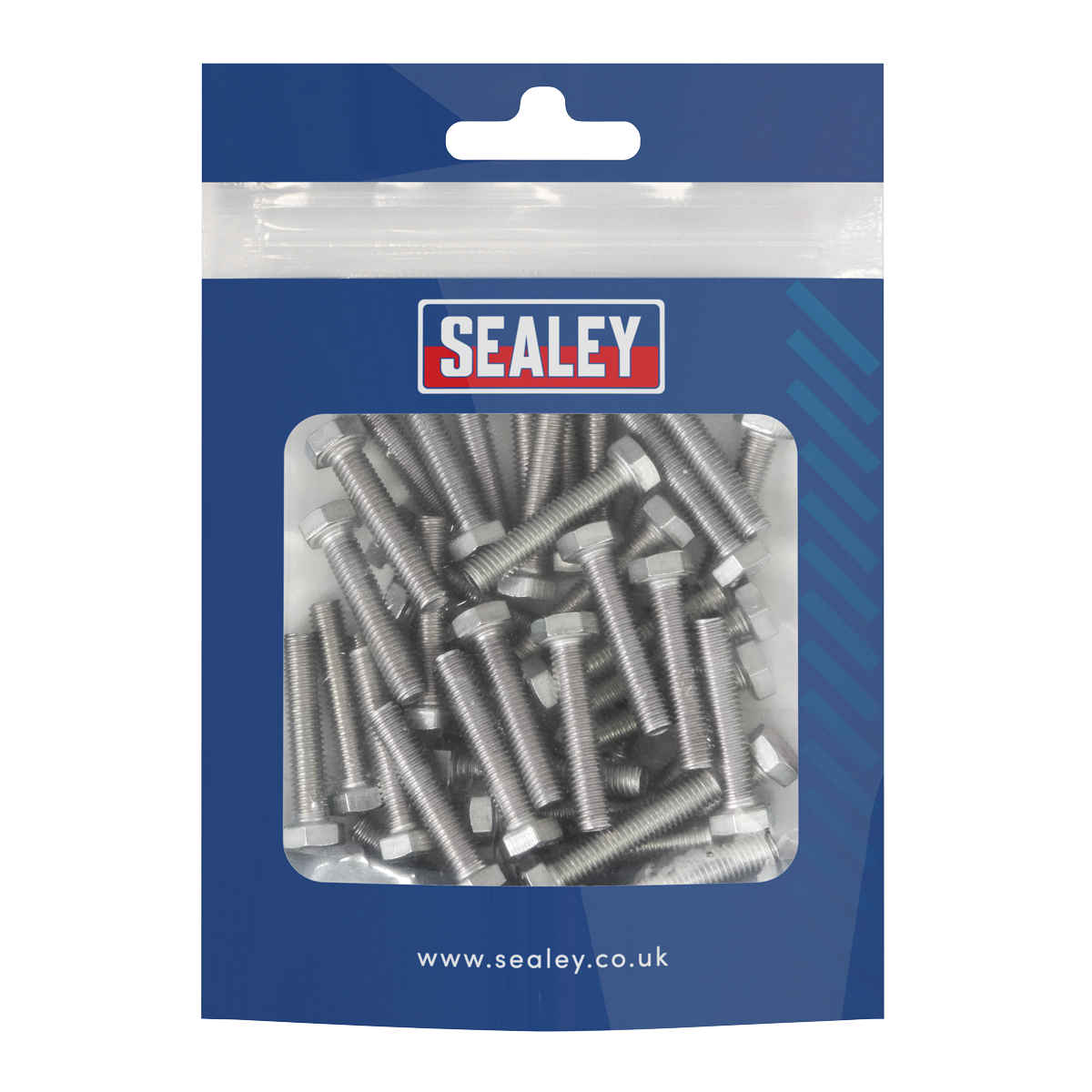 Sealey Stainless Steel Hex Head Set Screw DIN 933 M5 X 25 A2 50 Pieces S525
