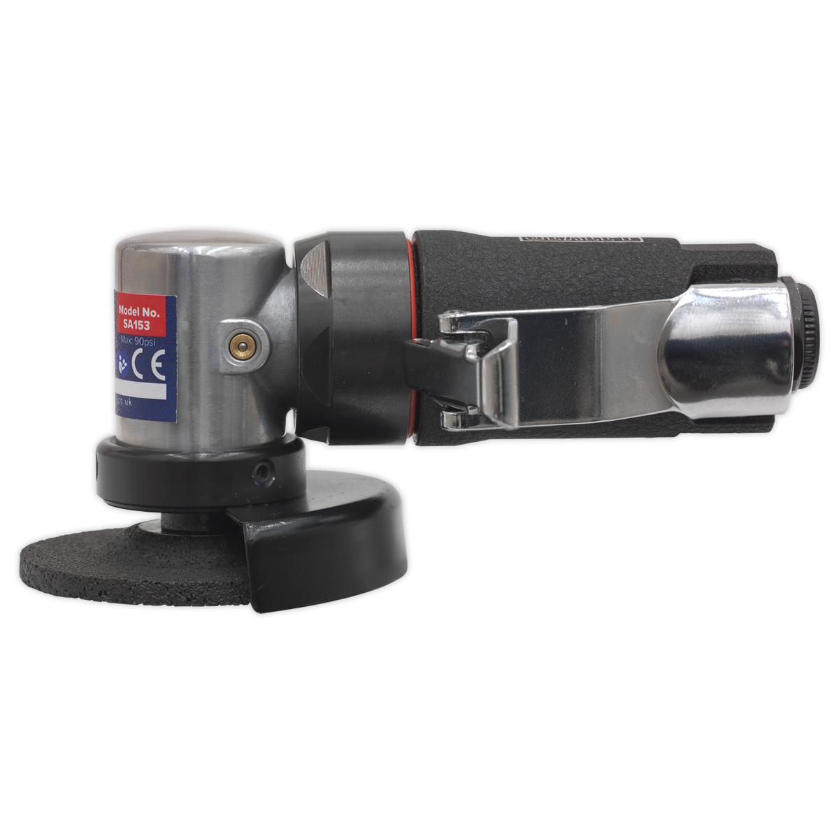 Sealey 58mm Air Mini Angle Grinder Rear Exhaust With Baffle Lightweight SA153